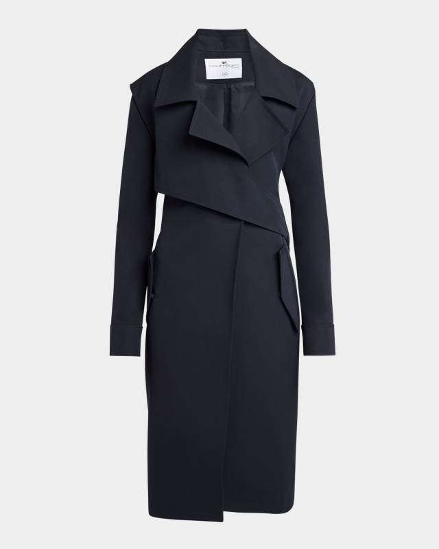 Twist Wrap Cotton Trench Coat